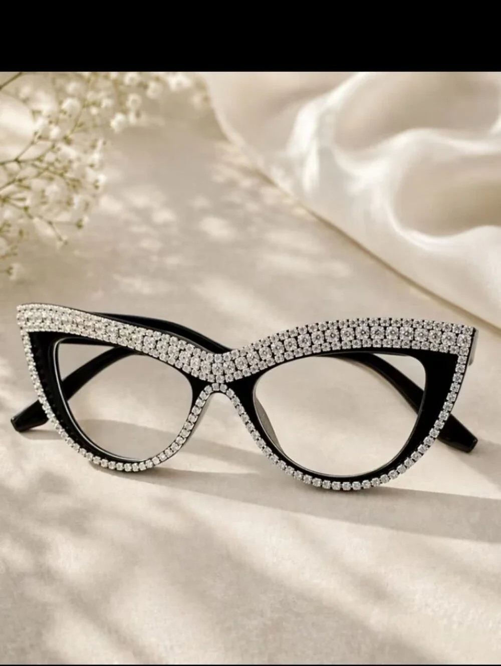 +2.00 Cat eye with Rhinestones reading glasses readers